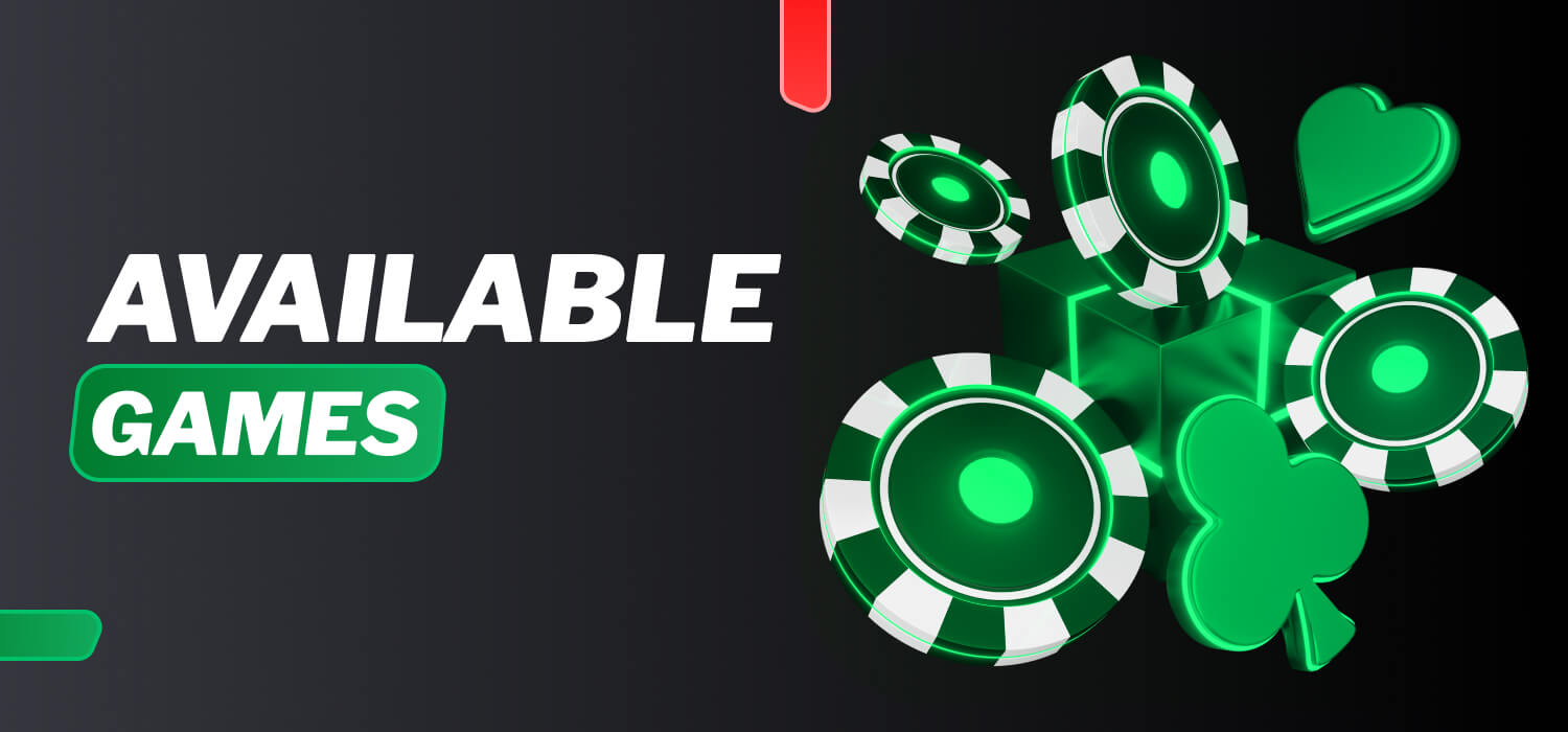 available games at casino