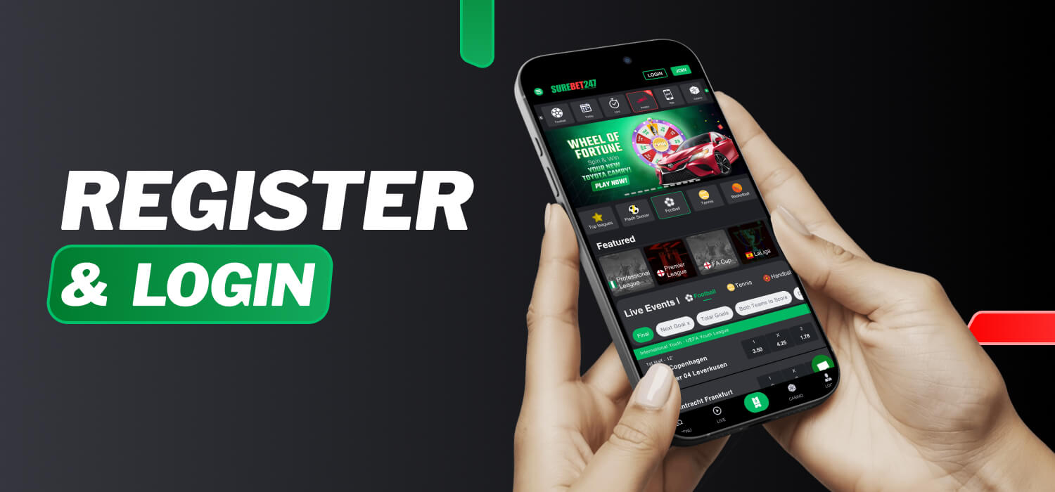 register and log in casino account